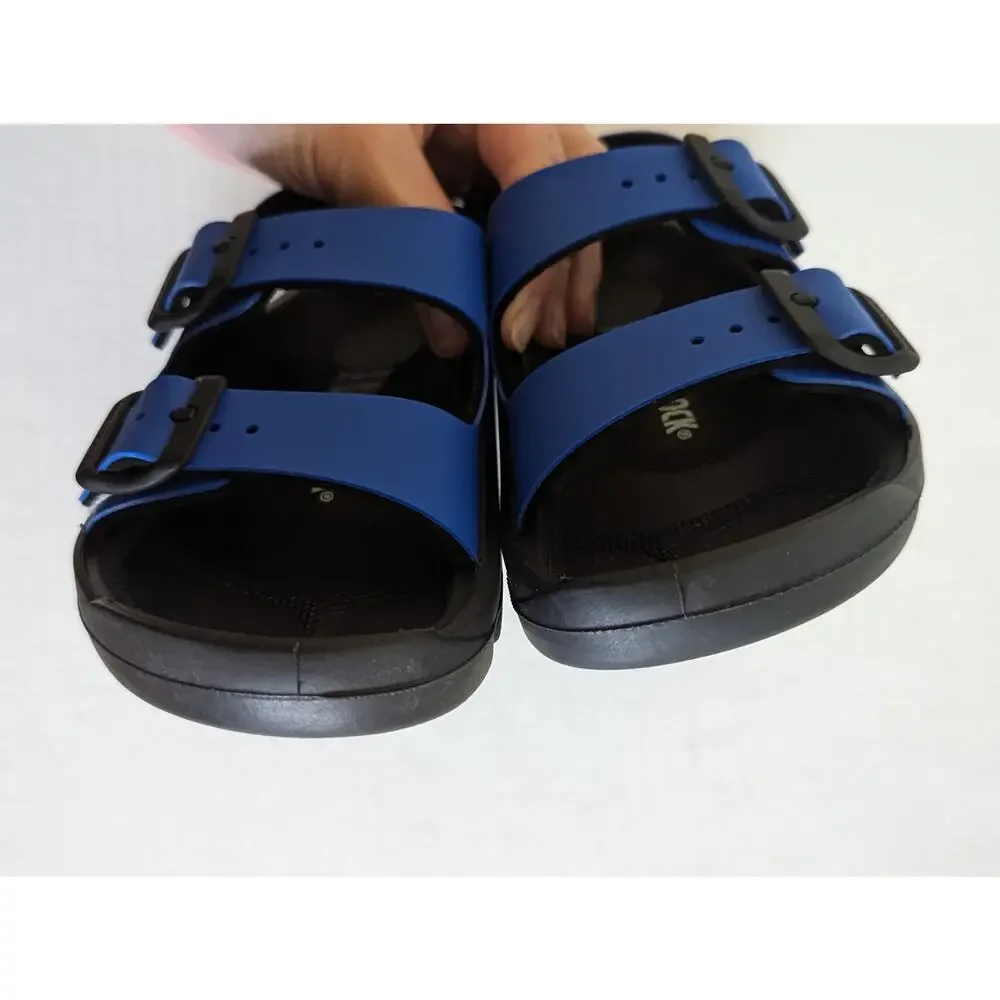 NWT Birkenstock Kids Size 30/US12 Mogami Ultrablue Black Sandals Narrow Fit